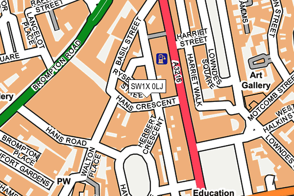 SW1X 0LJ map - OS OpenMap – Local (Ordnance Survey) SW1X 0LJ map - OS OpenMap – Local (Ordnance Survey)