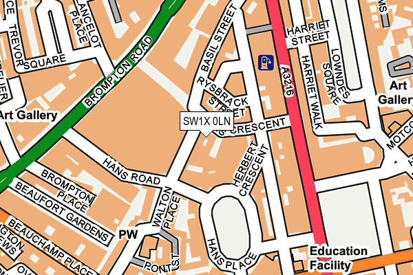 SW1X 0LN map - OS OpenMap – Local (Ordnance Survey) SW1X 0LN map - OS OpenMap – Local (Ordnance Survey)