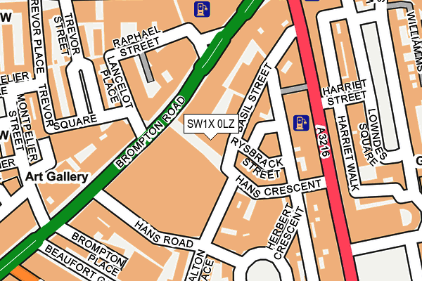 SW1X 0LZ map - OS OpenMap – Local (Ordnance Survey) SW1X 0LZ map - OS OpenMap – Local (Ordnance Survey)