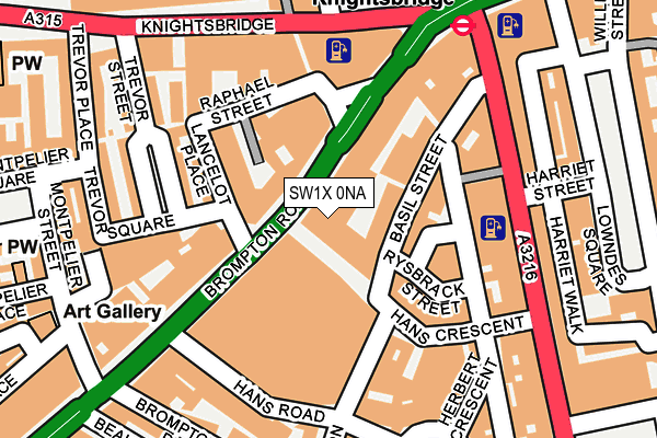 SW1X 0NA map - OS OpenMap – Local (Ordnance Survey) SW1X 0NA map - OS OpenMap – Local (Ordnance Survey)