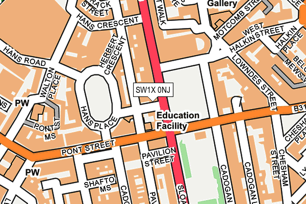 SW1X 0NJ map - OS OpenMap – Local (Ordnance Survey) SW1X 0NJ map - OS OpenMap – Local (Ordnance Survey)