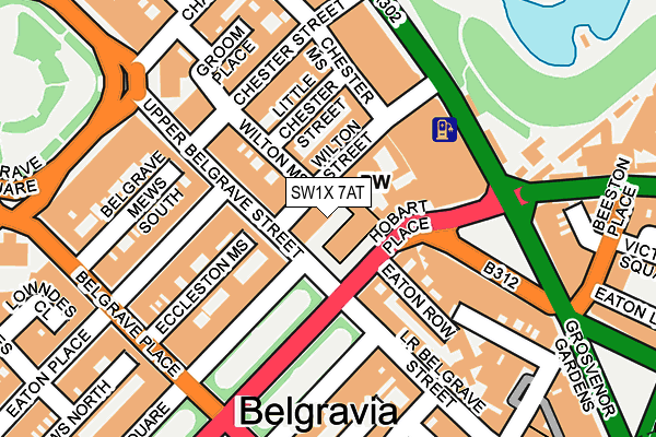 SW1X 7AT map - OS OpenMap – Local (Ordnance Survey) SW1X 7AT map - OS OpenMap – Local (Ordnance Survey)