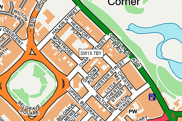 SW1X 7BY map - OS OpenMap – Local (Ordnance Survey) SW1X 7BY map - OS OpenMap – Local (Ordnance Survey)
