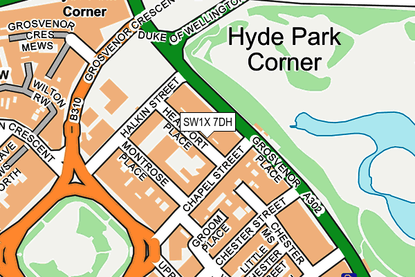 SW1X 7DH map - OS OpenMap – Local (Ordnance Survey) SW1X 7DH map - OS OpenMap – Local (Ordnance Survey)