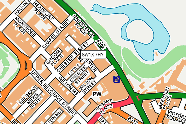 SW1X 7HY map - OS OpenMap – Local (Ordnance Survey) SW1X 7HY map - OS OpenMap – Local (Ordnance Survey)