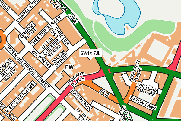 SW1X 7JL map - OS OpenMap – Local (Ordnance Survey) SW1X 7JL map - OS OpenMap – Local (Ordnance Survey)
