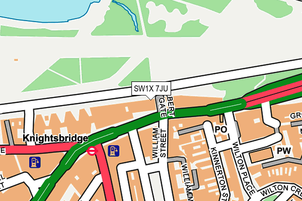 SW1X 7JU map - OS OpenMap – Local (Ordnance Survey) SW1X 7JU map - OS OpenMap – Local (Ordnance Survey)