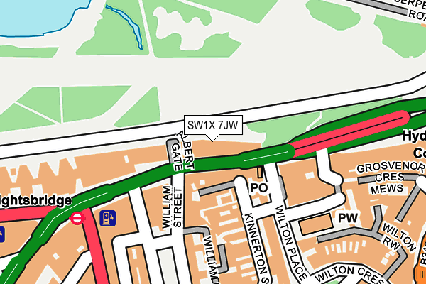 SW1X 7JW map - OS OpenMap – Local (Ordnance Survey) SW1X 7JW map - OS OpenMap – Local (Ordnance Survey)