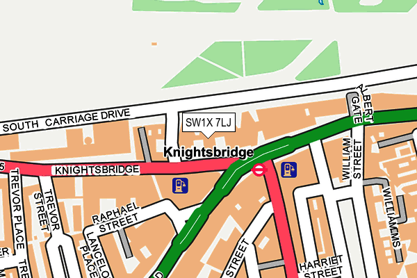 SW1X 7LJ map - OS OpenMap – Local (Ordnance Survey) SW1X 7LJ map - OS OpenMap – Local (Ordnance Survey)