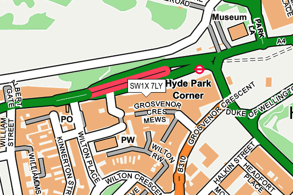 SW1X 7LY map - OS OpenMap – Local (Ordnance Survey) SW1X 7LY map - OS OpenMap – Local (Ordnance Survey)
