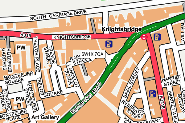 SW1X 7QA map - OS OpenMap – Local (Ordnance Survey) SW1X 7QA map - OS OpenMap – Local (Ordnance Survey)