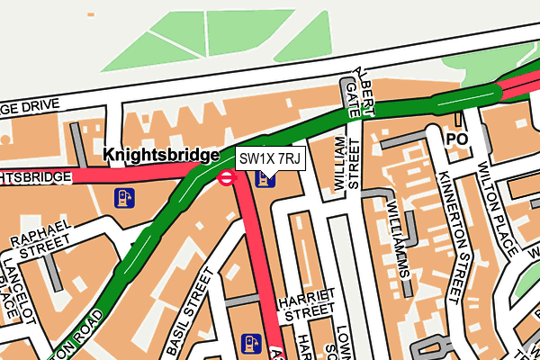 SW1X 7RJ map - OS OpenMap – Local (Ordnance Survey)