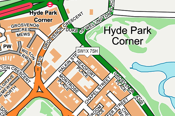 SW1X 7SH map - OS OpenMap – Local (Ordnance Survey) SW1X 7SH map - OS OpenMap – Local (Ordnance Survey)