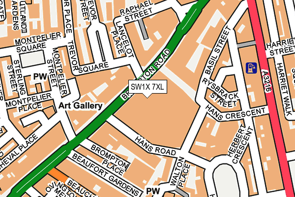 SW1X 7XL map - OS OpenMap – Local (Ordnance Survey) SW1X 7XL map - OS OpenMap – Local (Ordnance Survey)