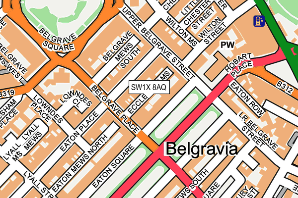 SW1X 8AQ map - OS OpenMap – Local (Ordnance Survey) SW1X 8AQ map - OS OpenMap – Local (Ordnance Survey)