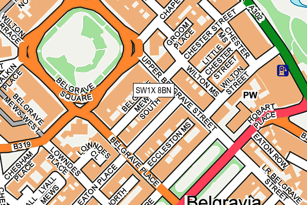 SW1X 8BN map - OS OpenMap – Local (Ordnance Survey) SW1X 8BN map - OS OpenMap – Local (Ordnance Survey)