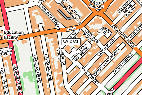 SW1X 8DL map - OS OpenMap – Local (Ordnance Survey) SW1X 8DL map - OS OpenMap – Local (Ordnance Survey)