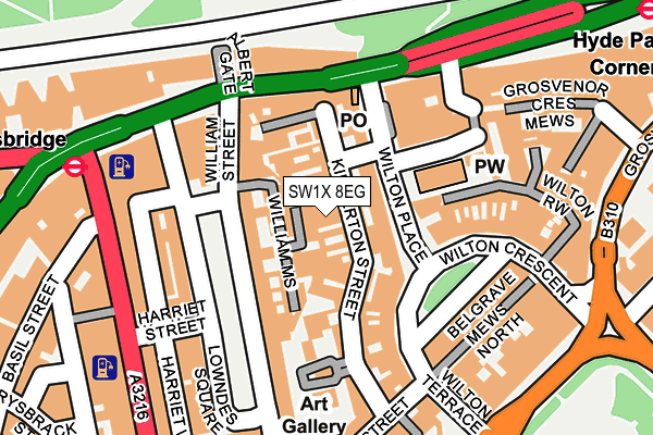 SW1X 8EG map - OS OpenMap – Local (Ordnance Survey) SW1X 8EG map - OS OpenMap – Local (Ordnance Survey)