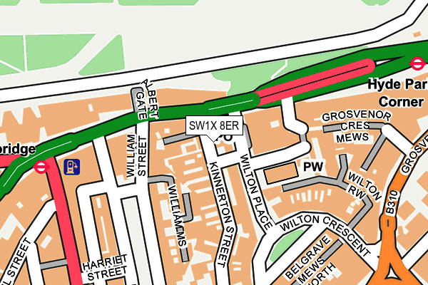 SW1X 8ER map - OS OpenMap – Local (Ordnance Survey) SW1X 8ER map - OS OpenMap – Local (Ordnance Survey)