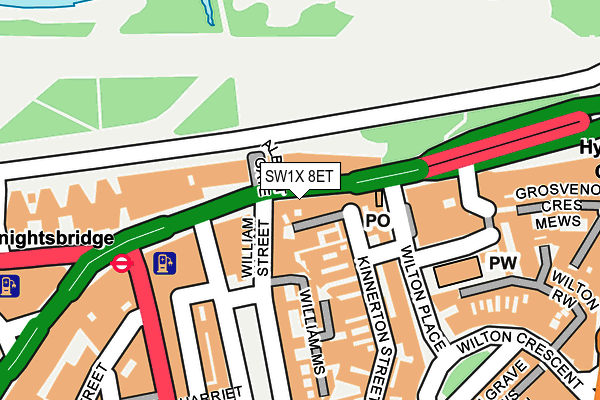 SW1X 8ET map - OS OpenMap – Local (Ordnance Survey)