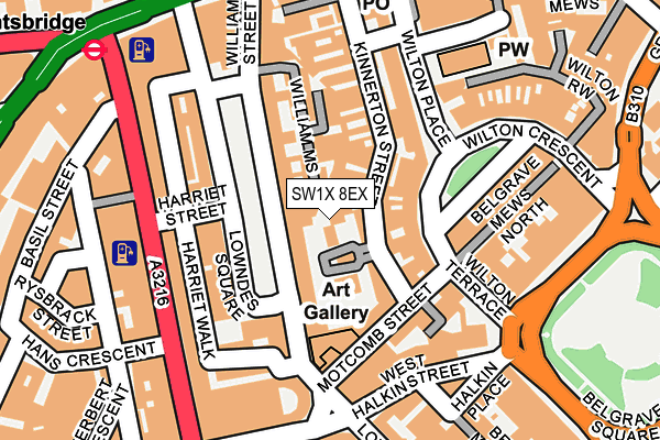 SW1X 8EX map - OS OpenMap – Local (Ordnance Survey) SW1X 8EX map - OS OpenMap – Local (Ordnance Survey)