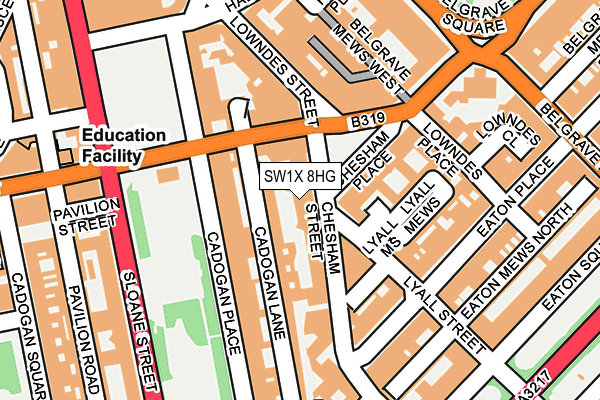 SW1X 8HG map - OS OpenMap – Local (Ordnance Survey) SW1X 8HG map - OS OpenMap – Local (Ordnance Survey)