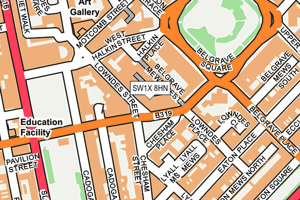 SW1X 8HN map - OS OpenMap – Local (Ordnance Survey) SW1X 8HN map - OS OpenMap – Local (Ordnance Survey)