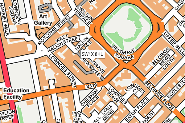 SW1X 8HU map - OS OpenMap – Local (Ordnance Survey) SW1X 8HU map - OS OpenMap – Local (Ordnance Survey)