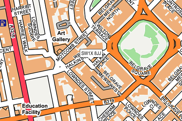 SW1X 8JJ map - OS OpenMap – Local (Ordnance Survey) SW1X 8JJ map - OS OpenMap – Local (Ordnance Survey)
