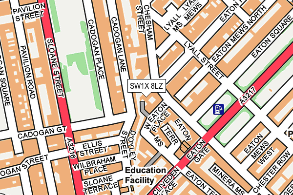 SW1X 8LZ map - OS OpenMap – Local (Ordnance Survey) SW1X 8LZ map - OS OpenMap – Local (Ordnance Survey)