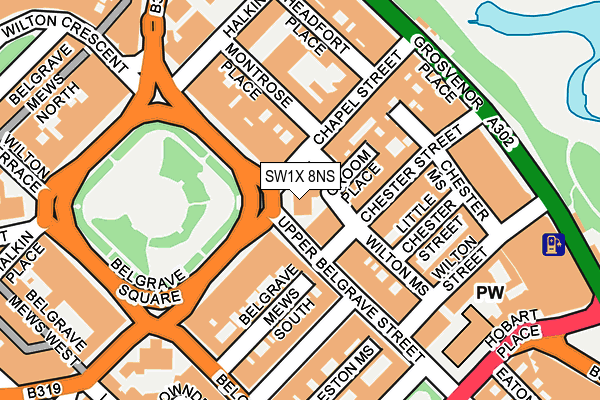 SW1X 8NS map - OS OpenMap – Local (Ordnance Survey) SW1X 8NS map - OS OpenMap – Local (Ordnance Survey)