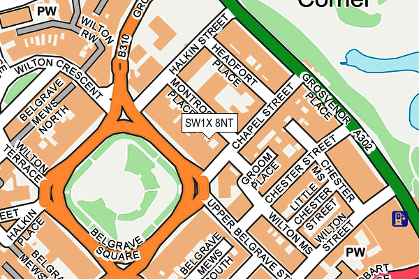 SW1X 8NT map - OS OpenMap – Local (Ordnance Survey) SW1X 8NT map - OS OpenMap – Local (Ordnance Survey)