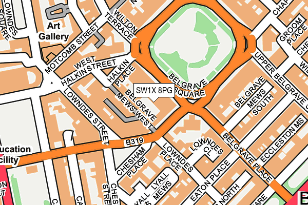 SW1X 8PG map - OS OpenMap – Local (Ordnance Survey) SW1X 8PG map - OS OpenMap – Local (Ordnance Survey)
