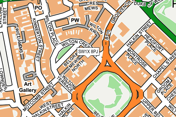 SW1X 8PJ map - OS OpenMap – Local (Ordnance Survey) SW1X 8PJ map - OS OpenMap – Local (Ordnance Survey)