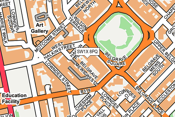 SW1X 8PQ map - OS OpenMap – Local (Ordnance Survey) SW1X 8PQ map - OS OpenMap – Local (Ordnance Survey)