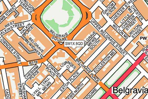 SW1X 8QD map - OS OpenMap – Local (Ordnance Survey) SW1X 8QD map - OS OpenMap – Local (Ordnance Survey)