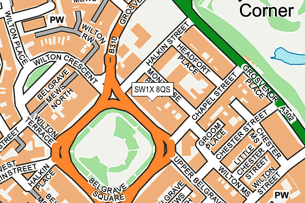 SW1X 8QS map - OS OpenMap – Local (Ordnance Survey) SW1X 8QS map - OS OpenMap – Local (Ordnance Survey)