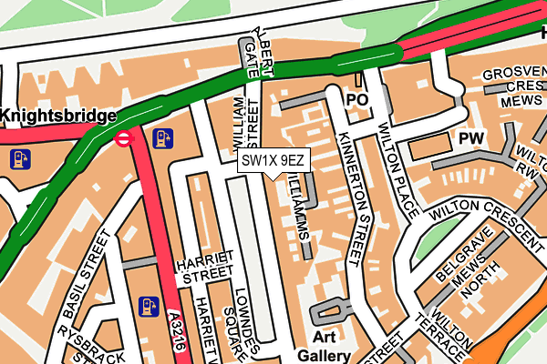 SW1X 9EZ map - OS OpenMap – Local (Ordnance Survey) SW1X 9EZ map - OS OpenMap – Local (Ordnance Survey)