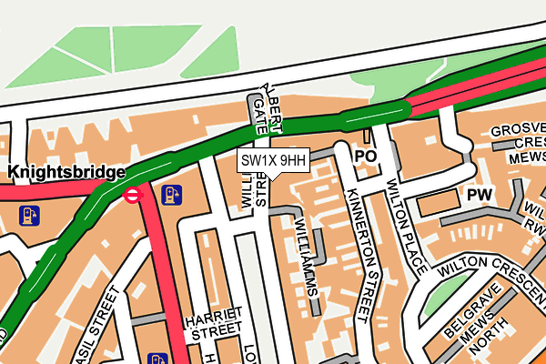 SW1X 9HH map - OS OpenMap – Local (Ordnance Survey)