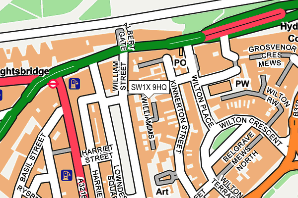 SW1X 9HQ map - OS OpenMap – Local (Ordnance Survey) SW1X 9HQ map - OS OpenMap – Local (Ordnance Survey)