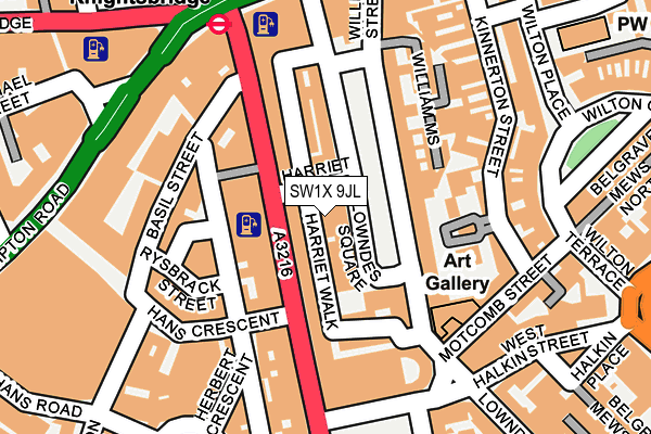 SW1X 9JL map - OS OpenMap – Local (Ordnance Survey) SW1X 9JL map - OS OpenMap – Local (Ordnance Survey)