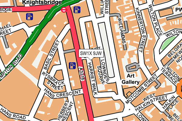 SW1X 9JW map - OS OpenMap – Local (Ordnance Survey) SW1X 9JW map - OS OpenMap – Local (Ordnance Survey)