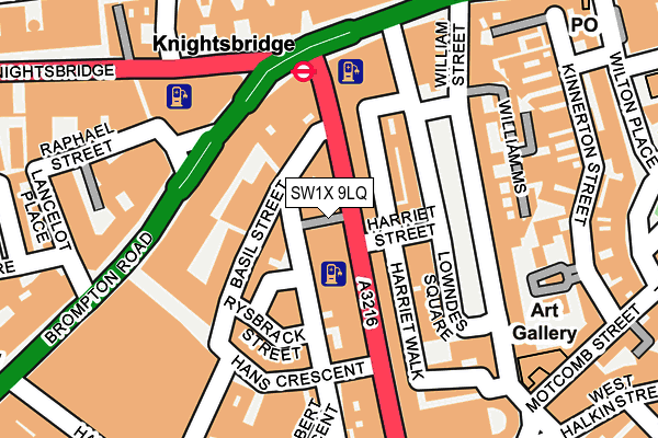 SW1X 9LQ map - OS OpenMap – Local (Ordnance Survey)