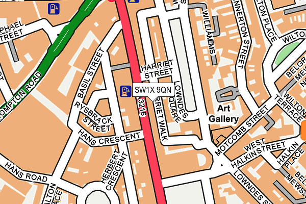SW1X 9QN map - OS OpenMap – Local (Ordnance Survey) SW1X 9QN map - OS OpenMap – Local (Ordnance Survey)