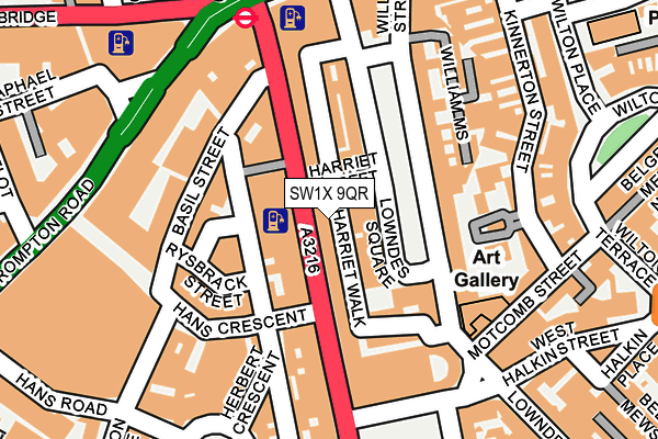 SW1X 9QR map - OS OpenMap – Local (Ordnance Survey) SW1X 9QR map - OS OpenMap – Local (Ordnance Survey)