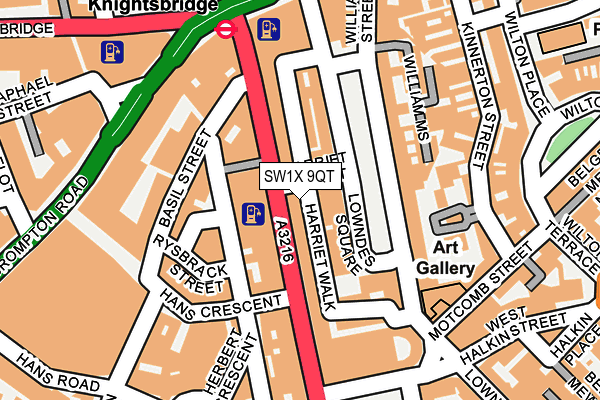 SW1X 9QT map - OS OpenMap – Local (Ordnance Survey) SW1X 9QT map - OS OpenMap – Local (Ordnance Survey)