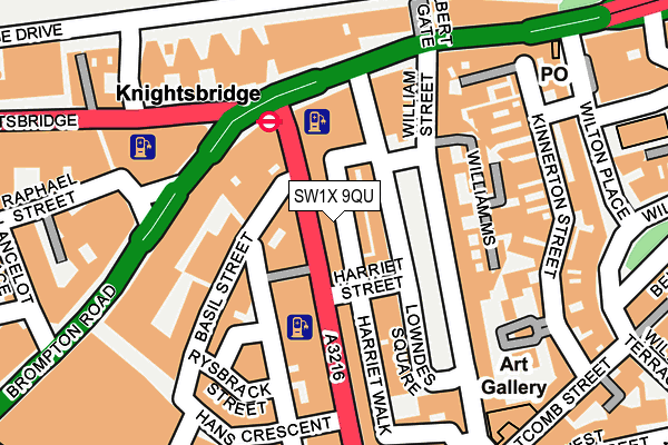 SW1X 9QU map - OS OpenMap – Local (Ordnance Survey) SW1X 9QU map - OS OpenMap – Local (Ordnance Survey)