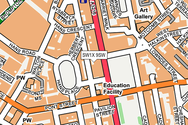 SW1X 9SW map - OS OpenMap – Local (Ordnance Survey) SW1X 9SW map - OS OpenMap – Local (Ordnance Survey)