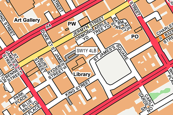 SW1Y 4LB map - OS OpenMap – Local (Ordnance Survey) SW1Y 4LB map - OS OpenMap – Local (Ordnance Survey)