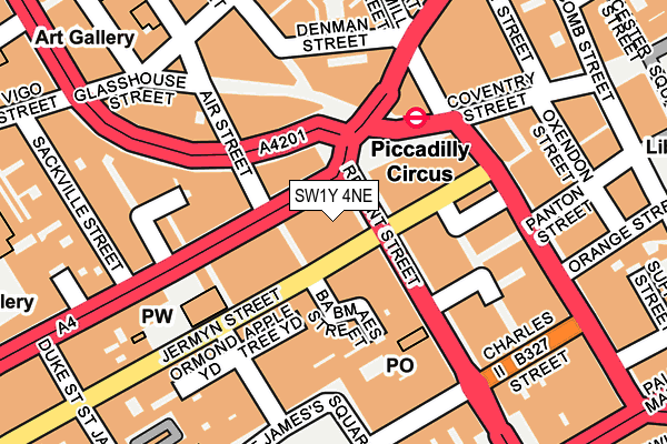 SW1Y 4NE map - OS OpenMap – Local (Ordnance Survey) SW1Y 4NE map - OS OpenMap – Local (Ordnance Survey)